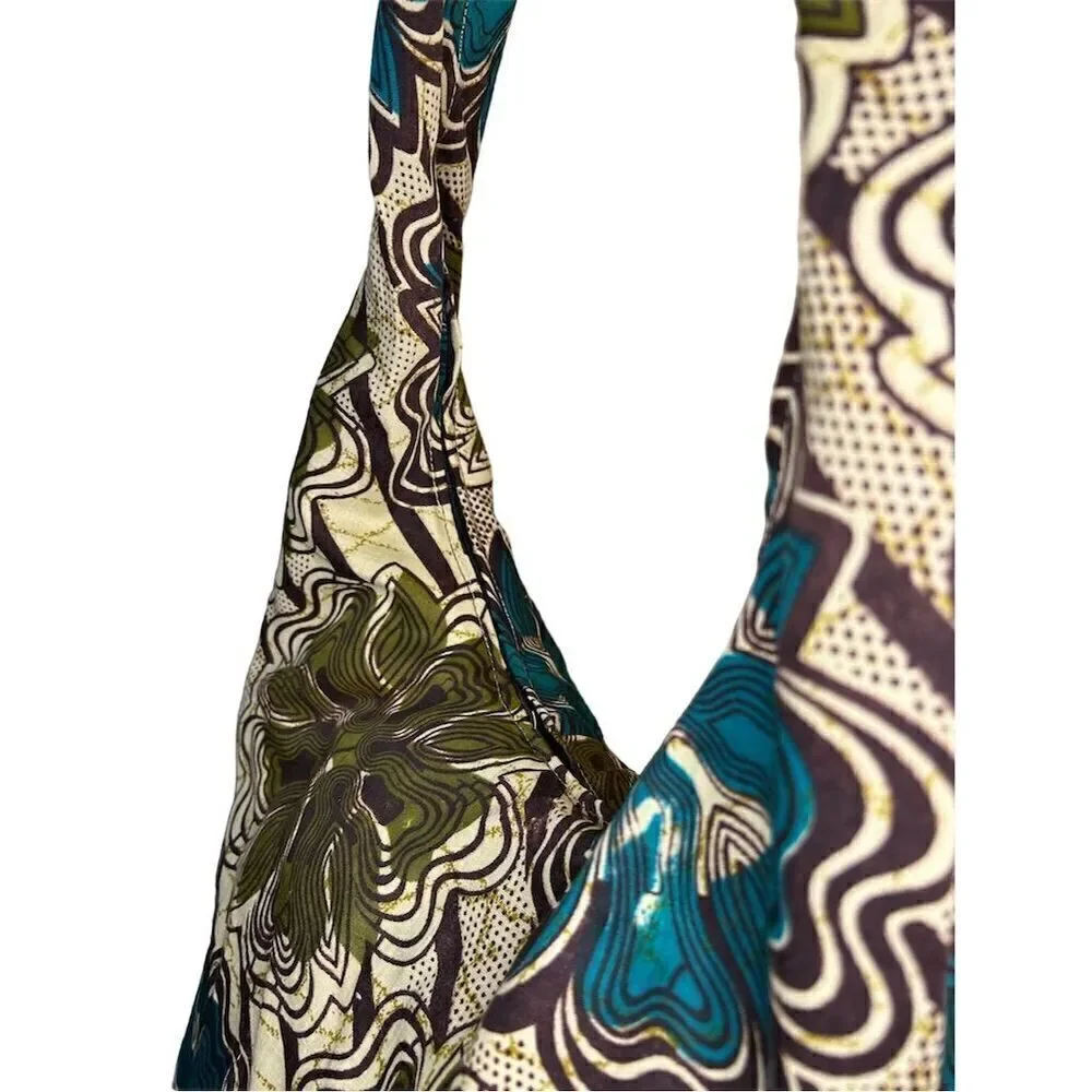 Boho Floral Handmade Crossbody Hobo Bag Multicolor made in Uganda